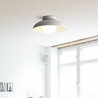 Hallway ceiling lamp, contemporary metal semi-flush design