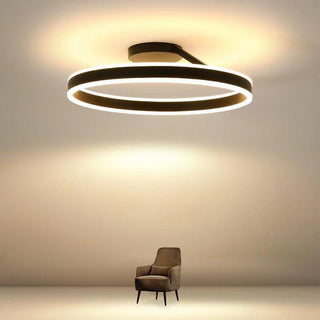 Nordic circle ceiling lamp close-up, adjustable brightness LED