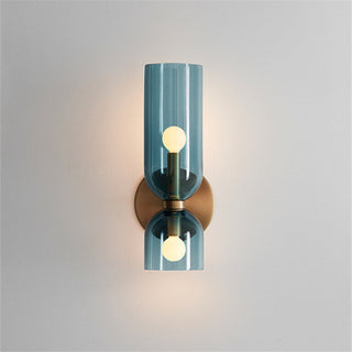 Modern double head glass bedroom wall sconce — two bulb