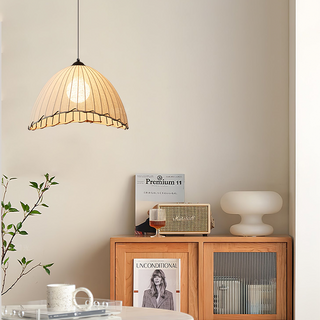 Fabric linen pendant with modern adjustable hanging cord