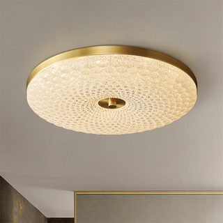 Modern LED copper ceiling lamp – creative crystal accent light