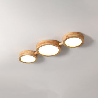 Warm LED ceiling lamp wood retro – multi head installed