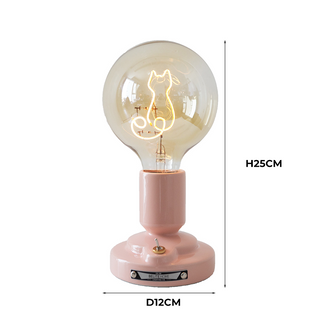 Cat pattern lamp — pink white LED warm glow