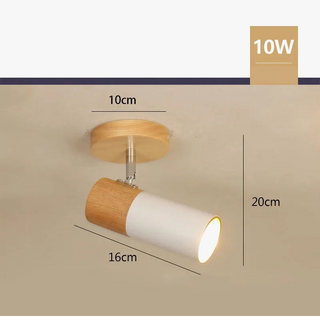Wood Ceiling Light – Adjustable Surface Mounted Light with Directional Spot Lamp