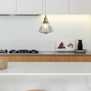 Modern pendant with diamond glass and adjustable cord