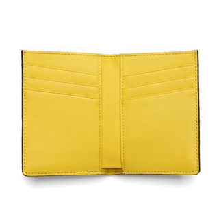 luxury leather wallet haven navy blue rfid blocking designer billfold card slots close-up