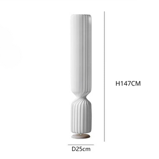 Modern Floor Lamp – White Fabric LED Lighting | Slender Standing Lamp