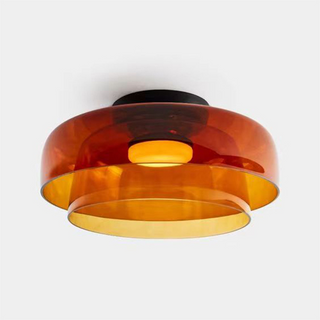 Glass multi-layer ceiling lamp in living room, modern design