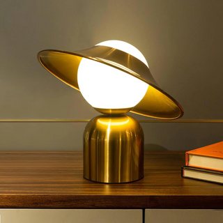 Chic elegant table lamp close-up — adjustable detail