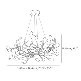 Metal art dining chandelier front — modern unique frame warm