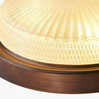 Retro round ceiling light glass iron – vintage bedroom installed