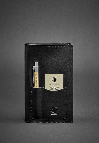 leather bound notebook soft book removable inserts pen holder detail