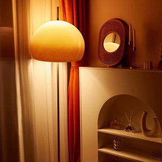 Vintage mushroom lamp detail — glass iron retro texture