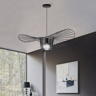 Iron cage black gold pendant — modern floating style lamp