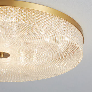 Crystal Copper Ceiling Light - Modern Flush Mount Lighting with LED Three Color Changing
