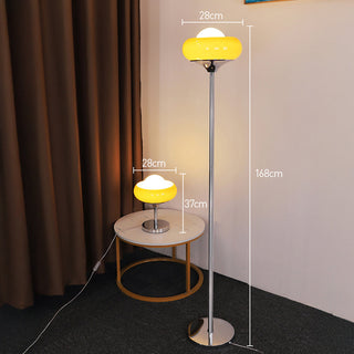 Vintage Bauhaus creative lamp wide view — iron glass warm