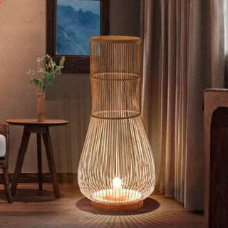 Ecological Floor Lamp – Soft LED Lighting | Natural Bamboo Lamp for Living Room