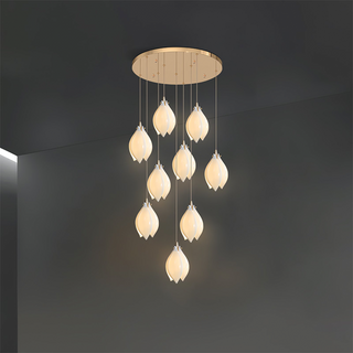 Stylised pendant side angle — bloom multi-head dining lamp