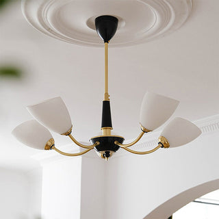 Medieval brass black chandelier — modern glass bedroom ceiling