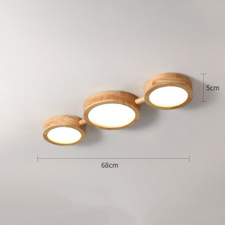 Multi head wood ceiling lamp retro – warm ambient LED