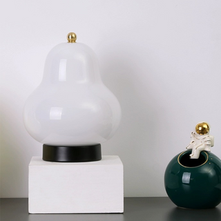 French bedroom pear lamp detail — touch LED soft ambient