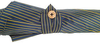 Men's striped double cloth chestnut wood handle handmade Italian umbrella canopy