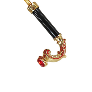 Italian red umbrella – 24K gold handle detail
