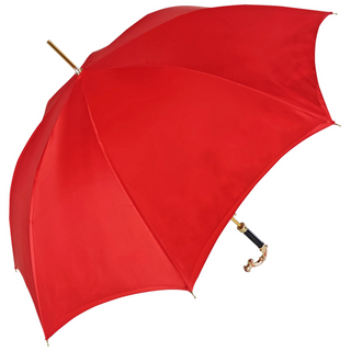 Red luxury umbrella – hand-painted gold handle profile