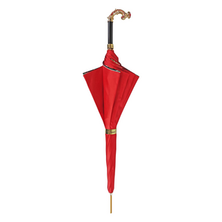 Luxury red umbrella – gold handle automatic open canopy