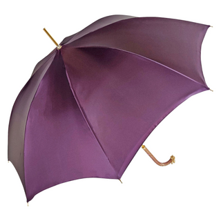 Handcrafted luxury umbrella amethyst crystal handle open
