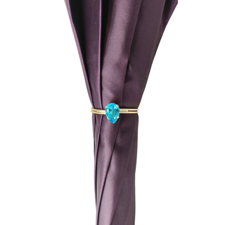 Women's handcrafted umbrella amethyst crystal handle top view