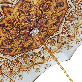 Women's fancy luxury umbrella handmade 24K gold Swarovski handle