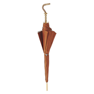Elegant handmade fancy umbrella 24K gold Swarovski close-up
