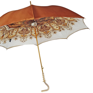 Women's handmade fancy umbrella 24K gold Swarovski side