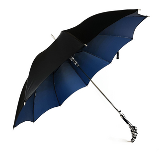 Double canopy silver snake handle luxury men's Italian umbrella side view