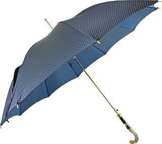 Luxury jacquard 24K gold snake handle Italian men's carbon fiber umbrella side