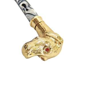 Automatic designer gold handle carbon fiber ribs luxury Italian umbrella detail