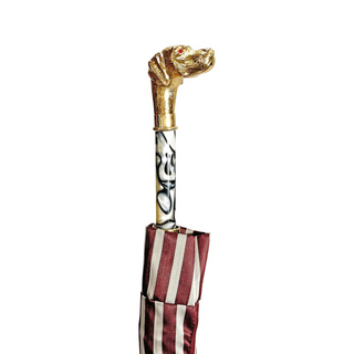 Automatic designer gold handle carbon fiber ribs luxury Italian umbrella canopy