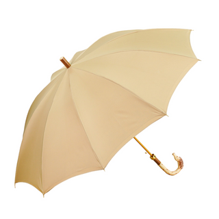 Cream luxury men's wind resistant gold plated Italian umbrella open canopy