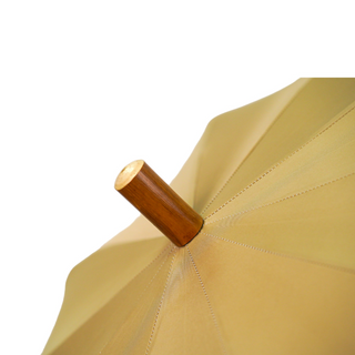 Cream luxury men's wind resistant gold plated Italian umbrella back view
