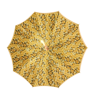 Cream luxury men's wind resistant gold plated Italian umbrella detail