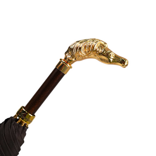 Luxury 24K gold handle automatic carbon fiber frame handmade Italian men's umbrella top