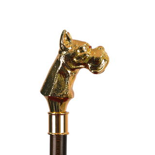 Luxury burgundy automatic 24K gold dog head handle men's Italian umbrella back