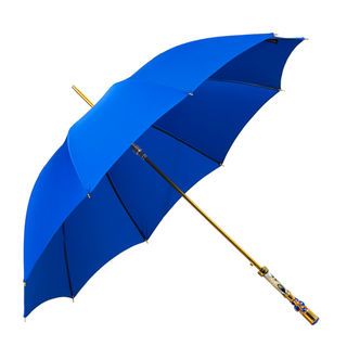 Luxury blue carbon fiber crystal handle handmade Italian men's umbrella side