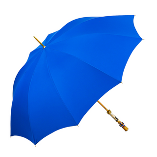 Luxury blue carbon fiber crystal handle handmade Italian men's umbrella open
