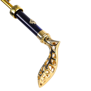 Men's luxury lily pattern gold plated handle handmade Italian umbrella top