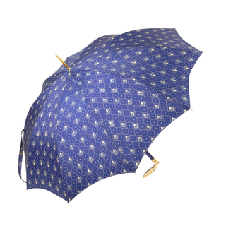 Men's luxury lily pattern gold plated handle handmade Italian umbrella open