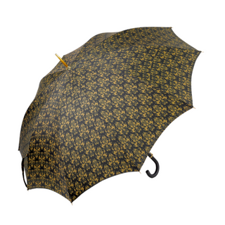 Luxury skull black gold damask leather handle 24K gold Italian umbrella open