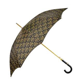 Luxury skull black gold damask leather handle 24K gold Italian umbrella side