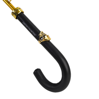 Luxury skull black gold damask leather handle 24K gold Italian umbrella top